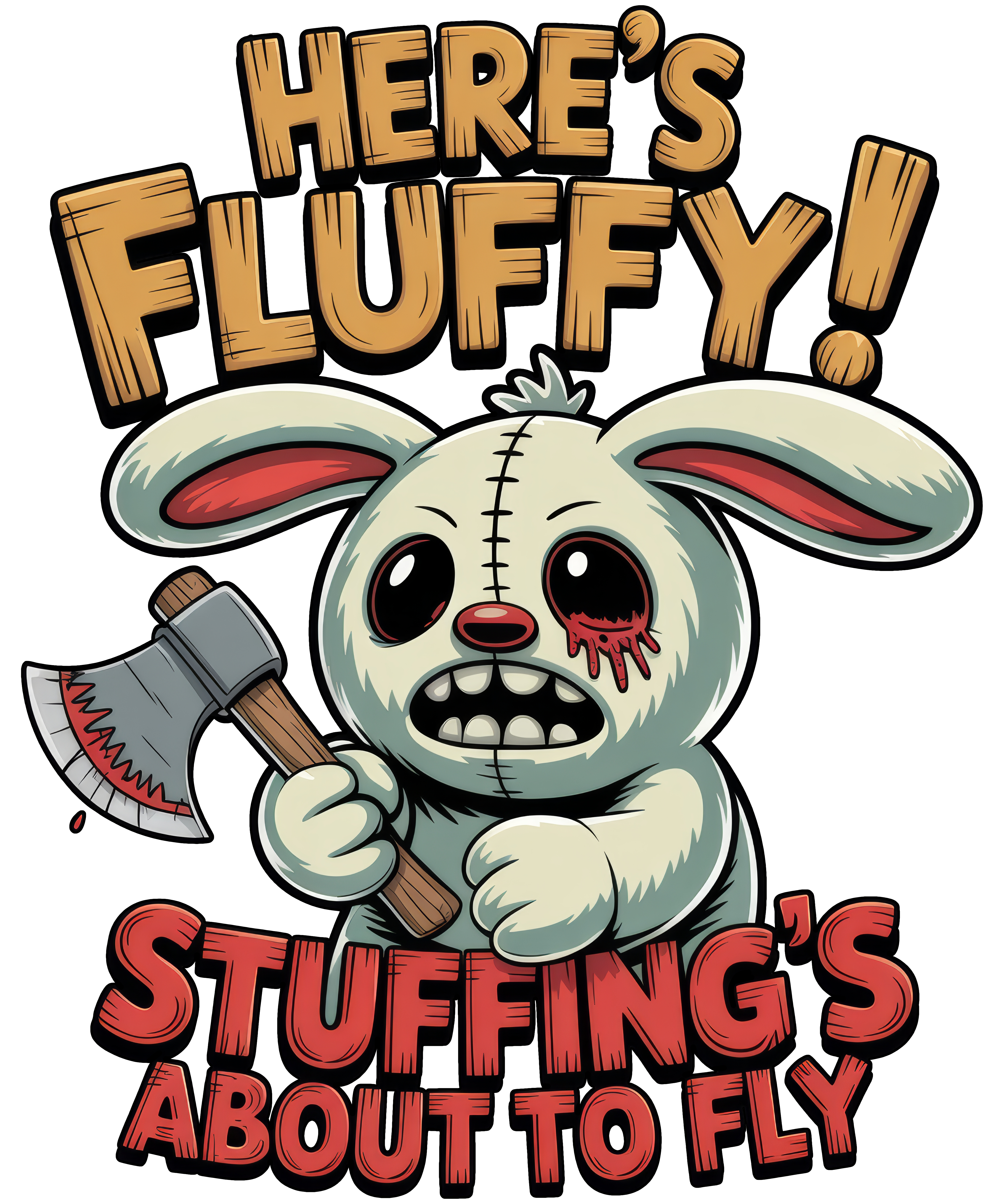 Digital file for Here's Fluffy Stuffings About To Fly