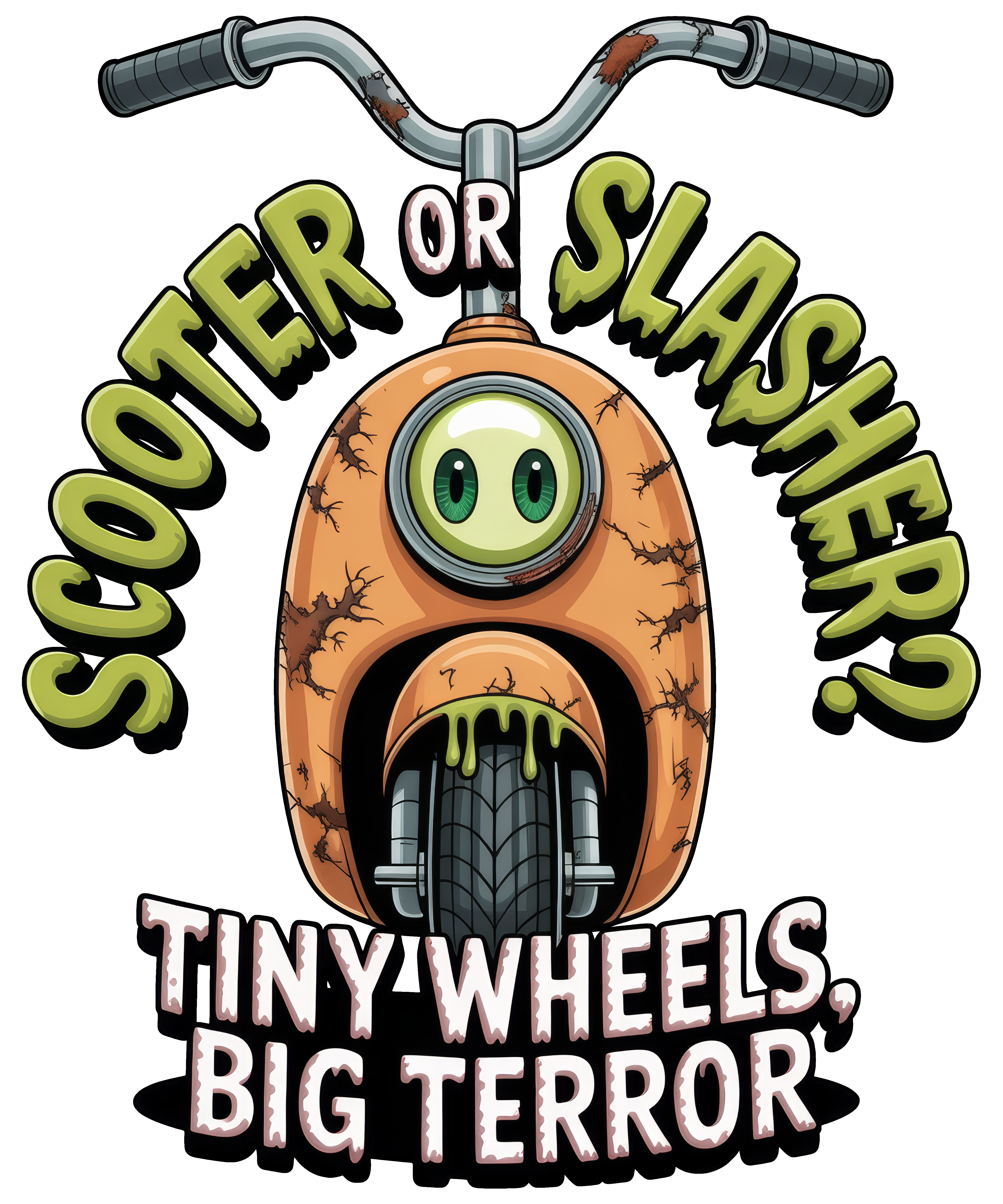 Digital file for Scooter Or Slasher? Tiny Wheels Big Terror