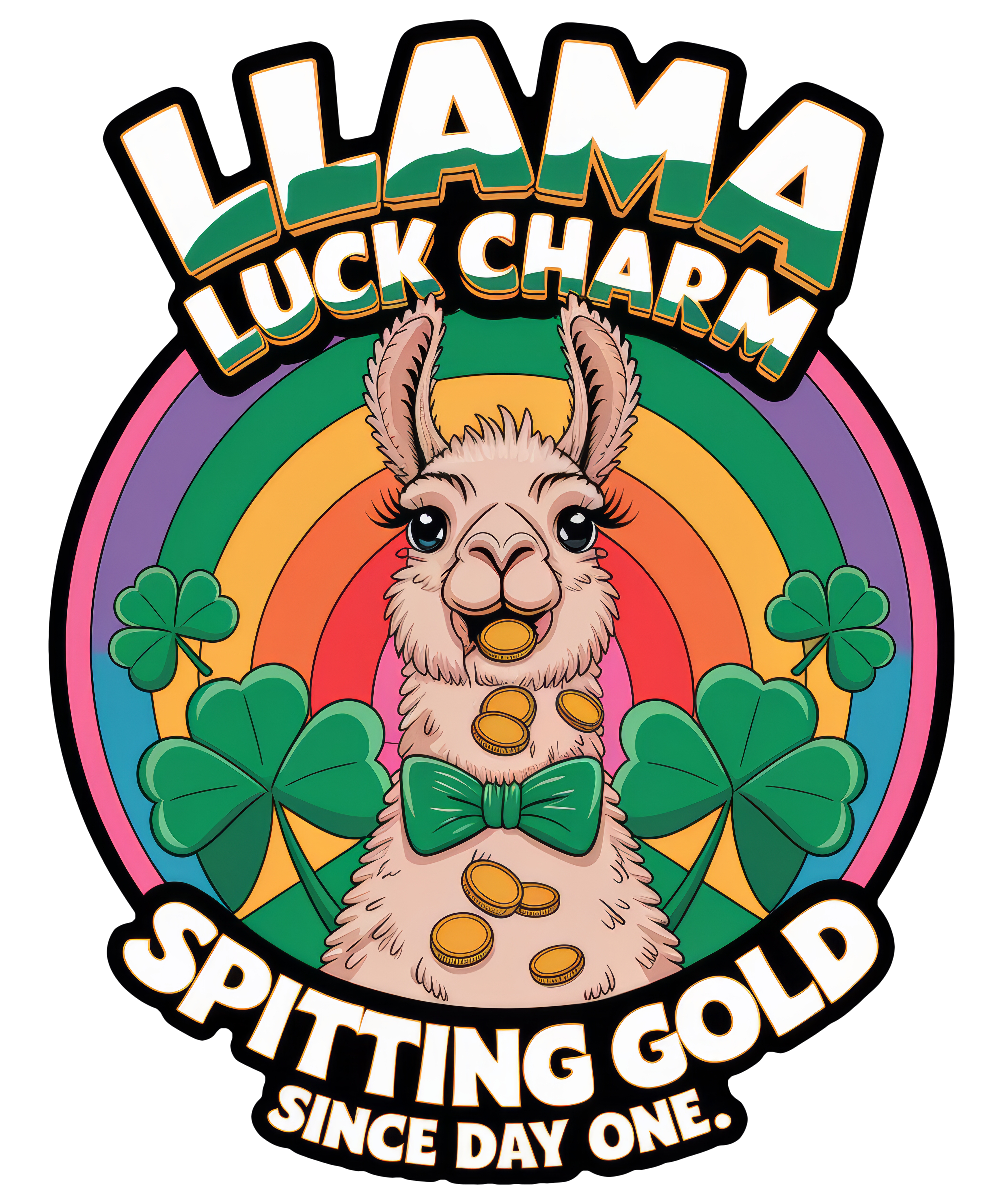 Digital file for Llama Luck Charm, Spitting Gold Since Day One