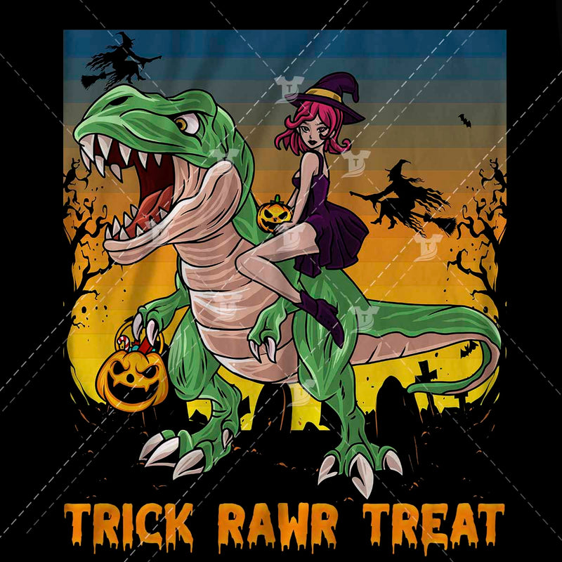Trick rawr treat/witch riding t-rex(2 designs)