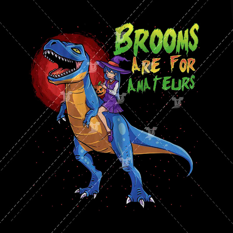 Brooms are for amateurs/witch riding t-rex(2 designs)
