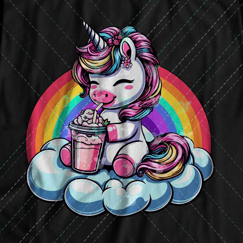 unicorn drinking shake