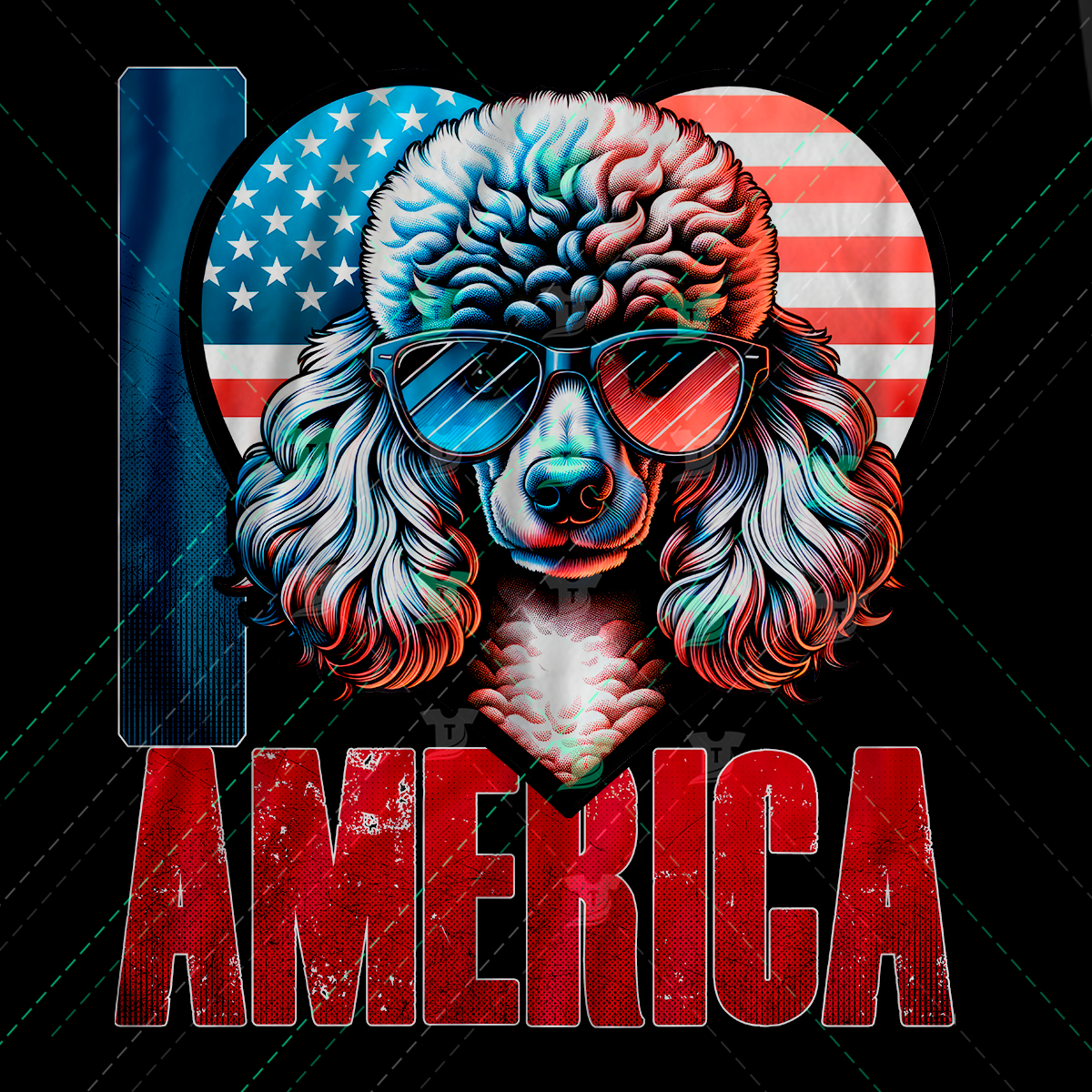 Thumbnail for I Love America An American Themed Dog