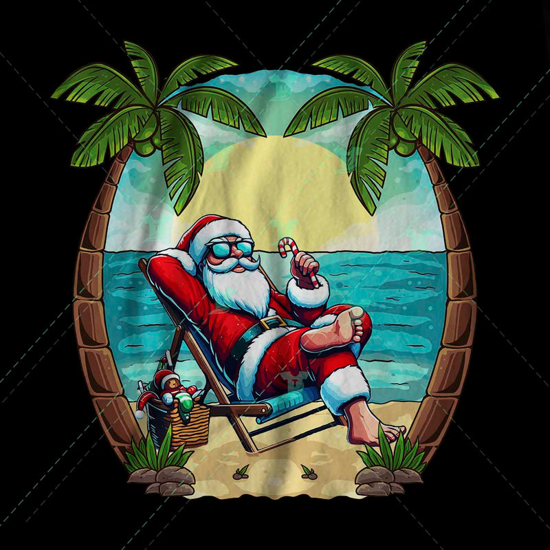 Santa chilling on beach off duty