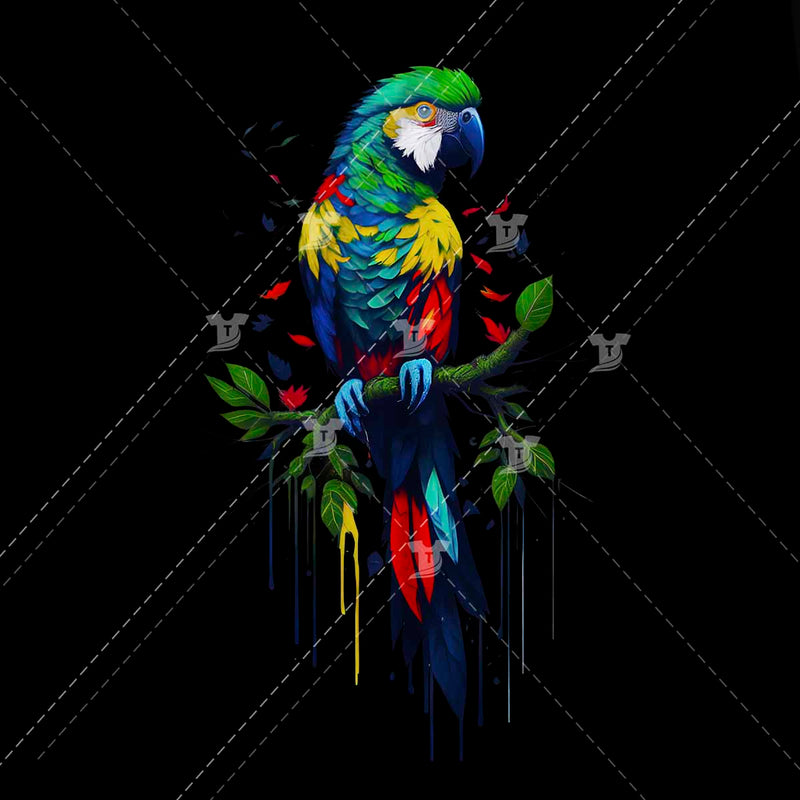 Colorful splash art parrot