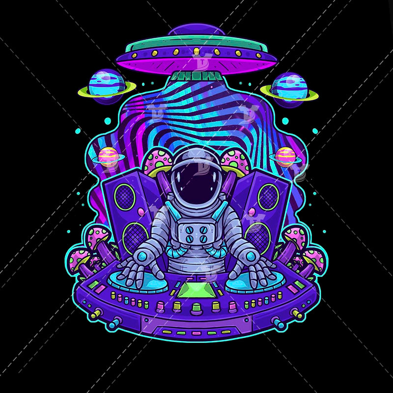 I see voices i hear colours/trippy psychedlic astronaut dj(2 designs)