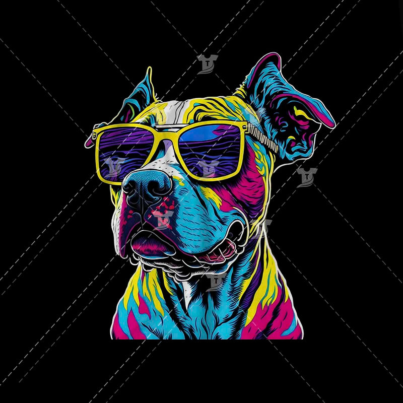 Colorful pitbull