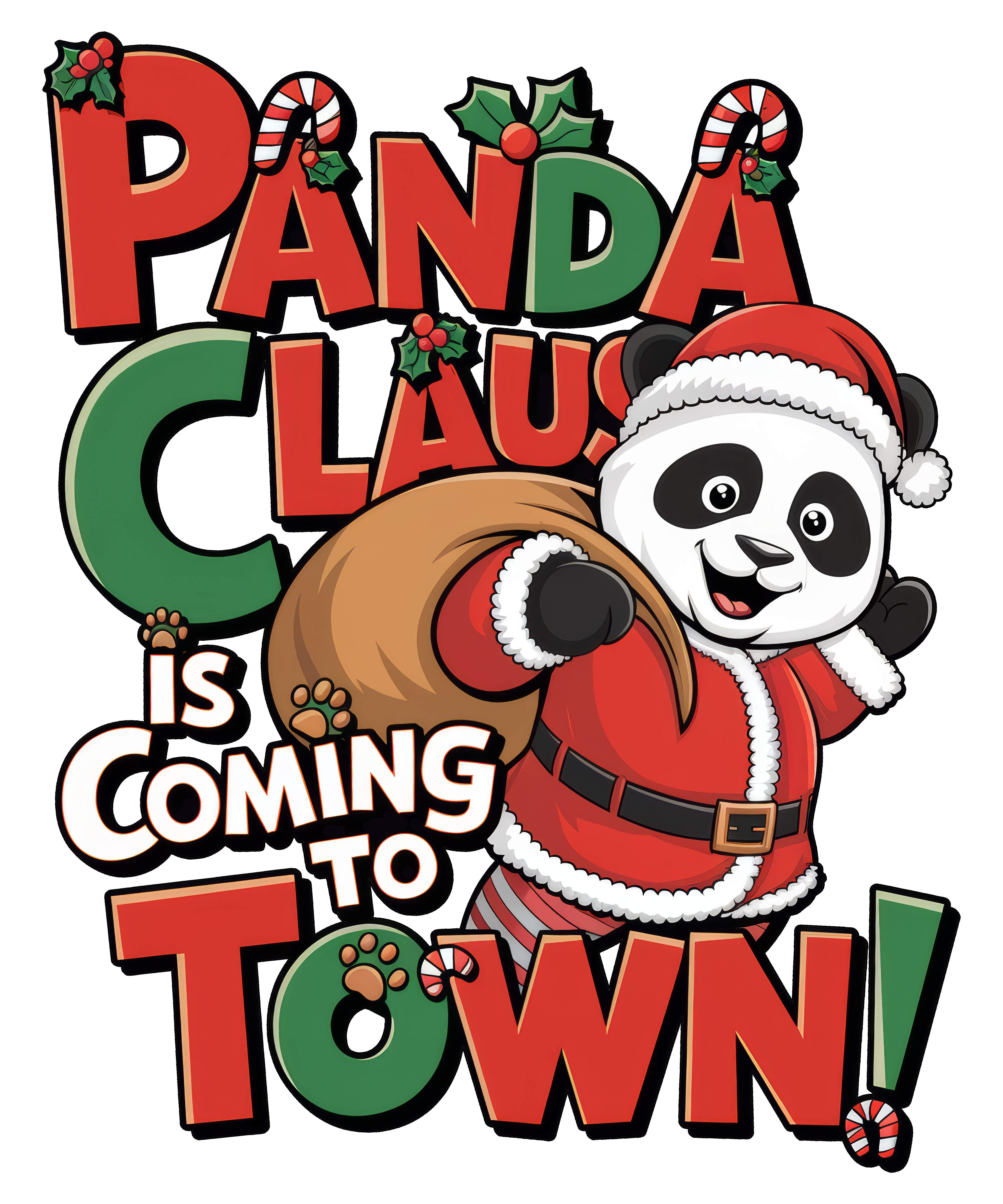 Digital file for Panda Clause Is Coming To The Town