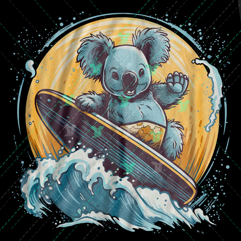 cute surfing koala