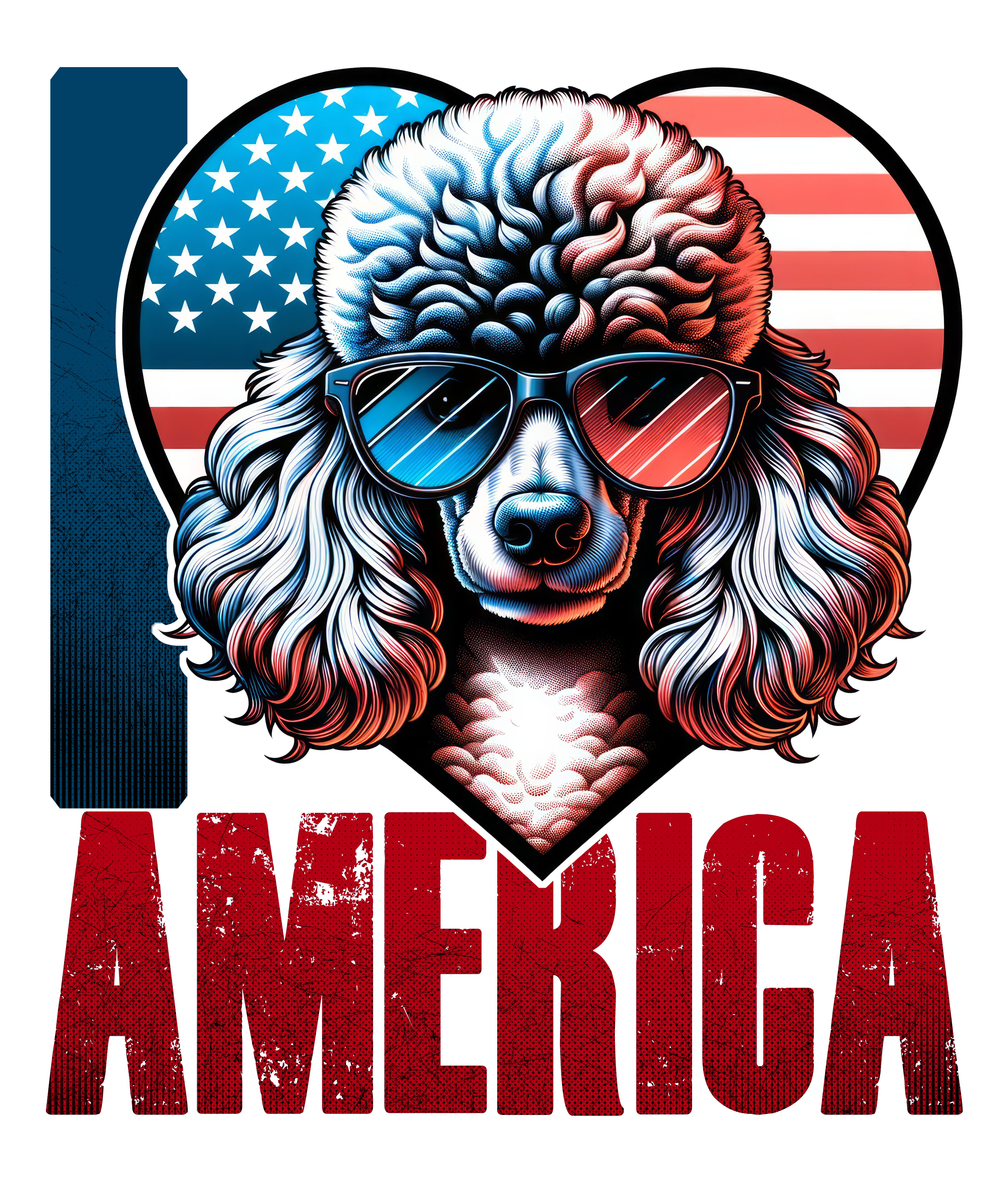 Digital file for I Love America An American Themed Dog