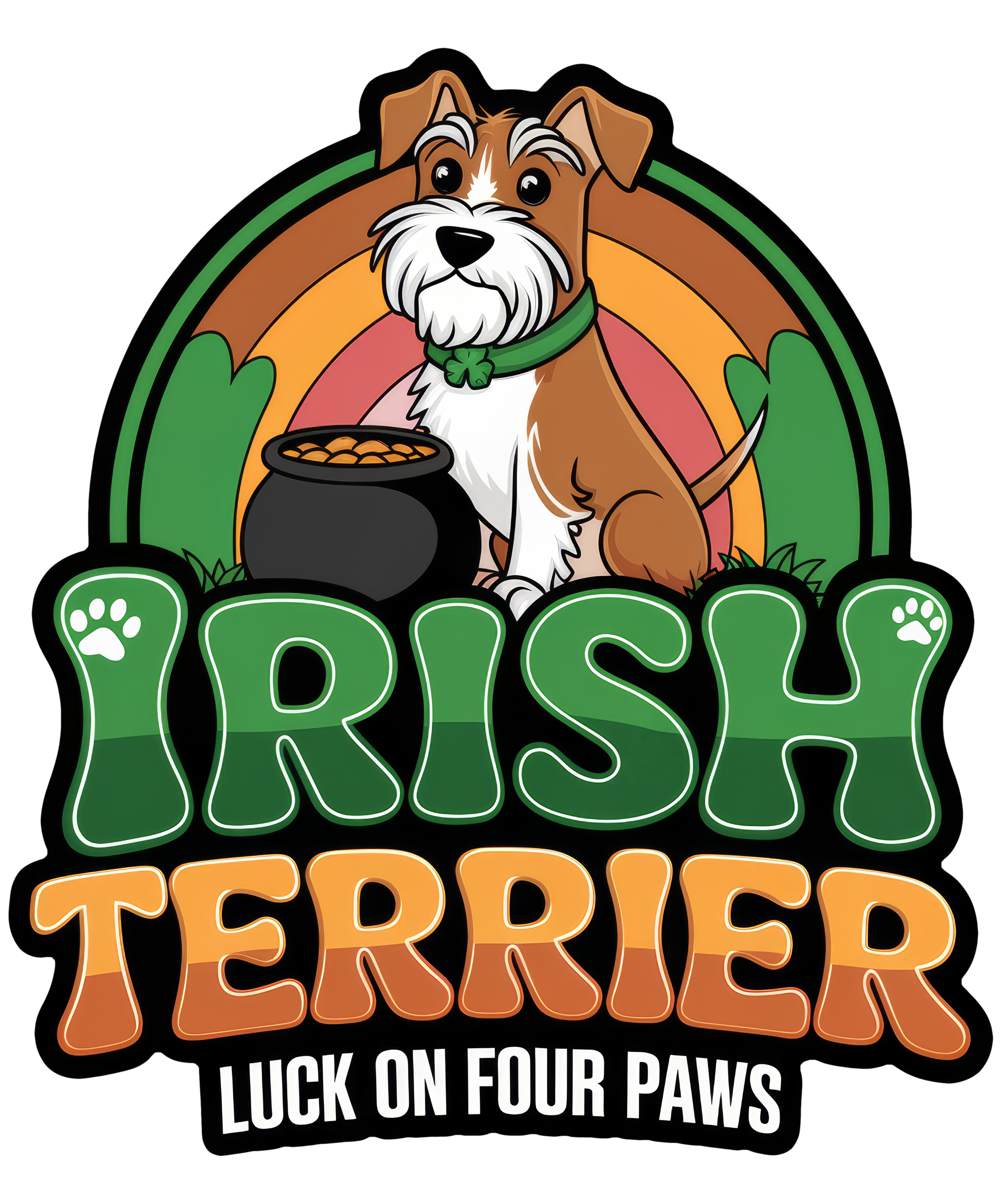 Digital file for Irish Terrier Luck On Four Paws