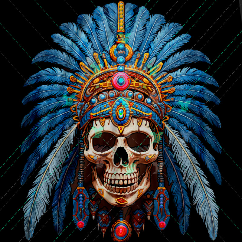 native american skull cheif