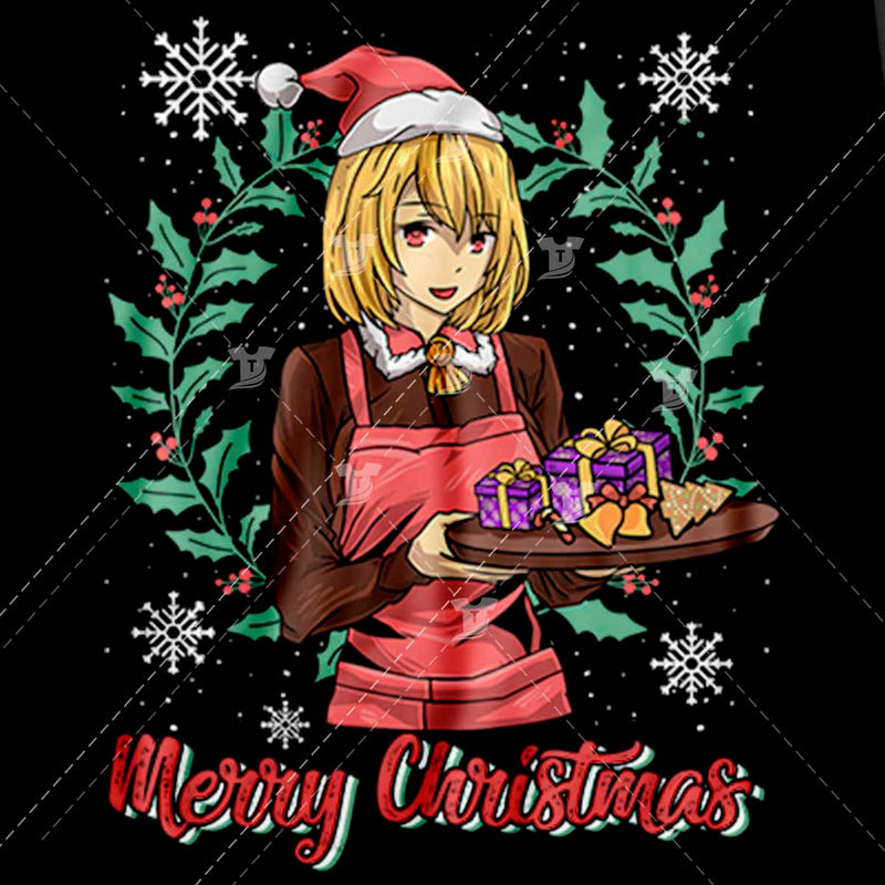 Anime Christmas girl holding Presents(2 designs)