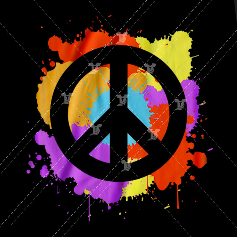 Peace hippie symbol splash
