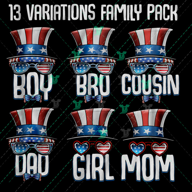 4th of july 13 variation family pack