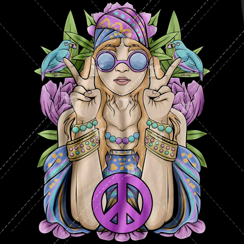 Peace hippie girl