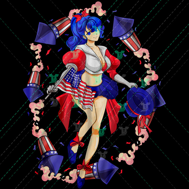 4th of july anime girl