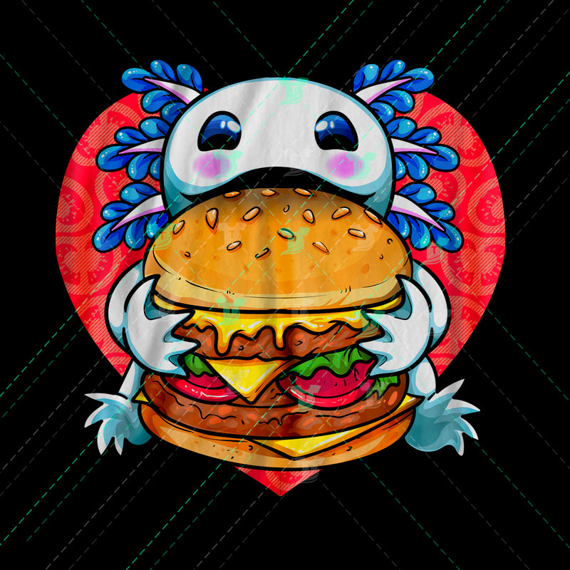Axolotl eating fast food