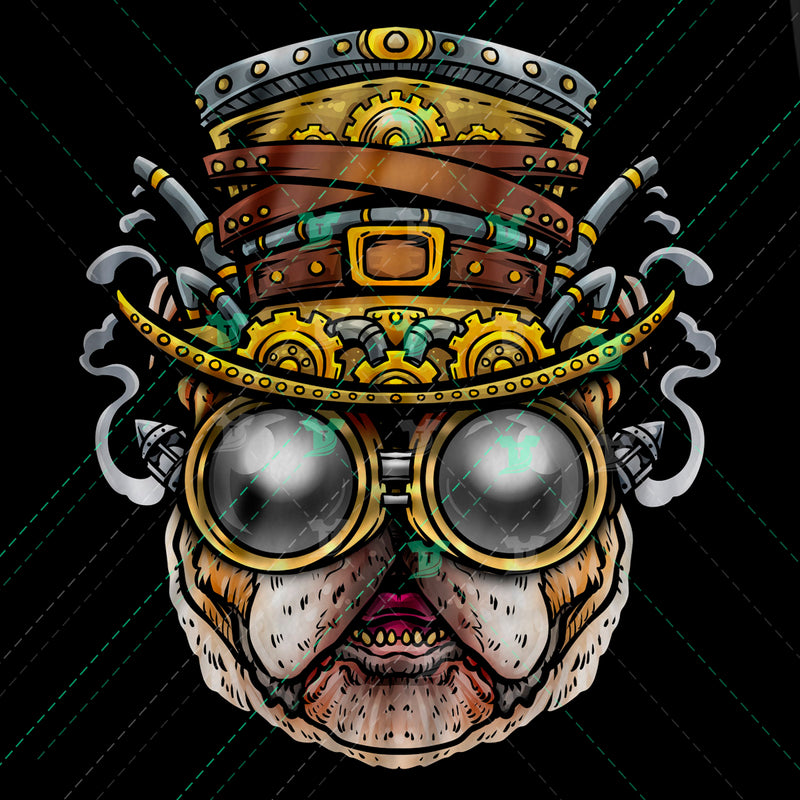 English bulldog steampunk
