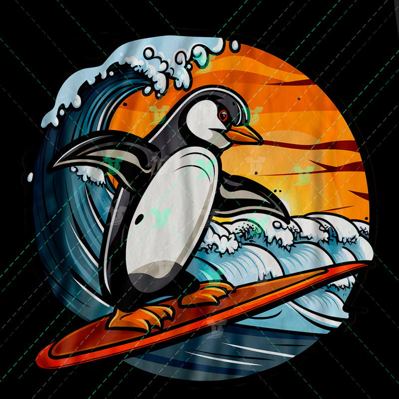 Penguin surfing
