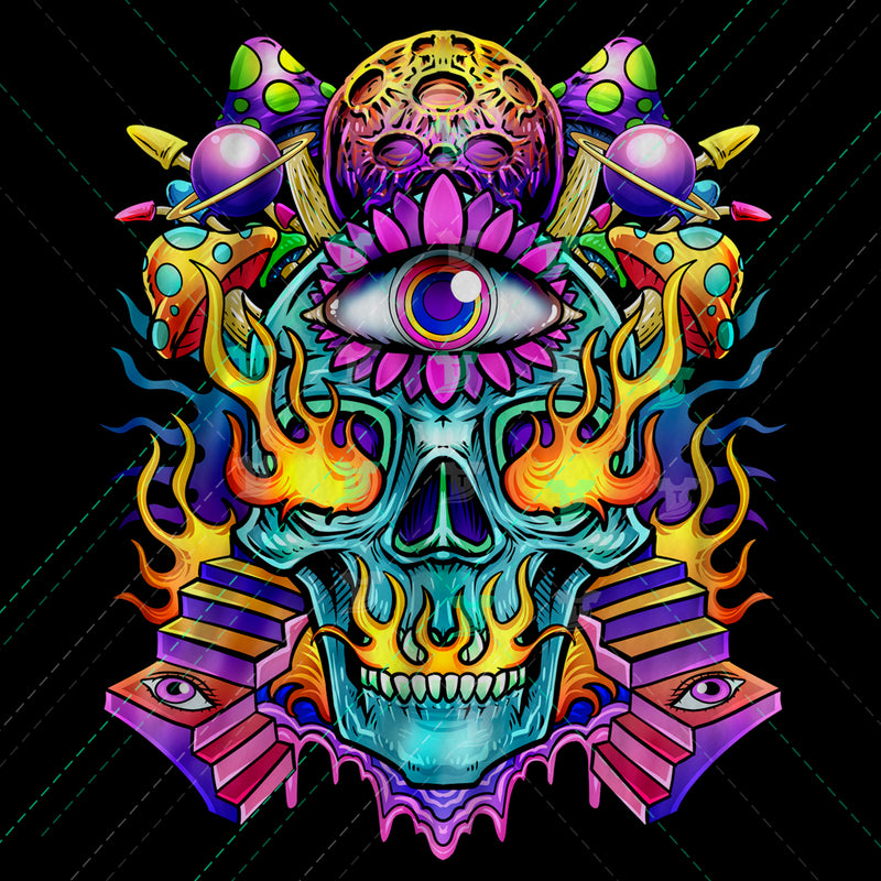 psychedelic  skull
