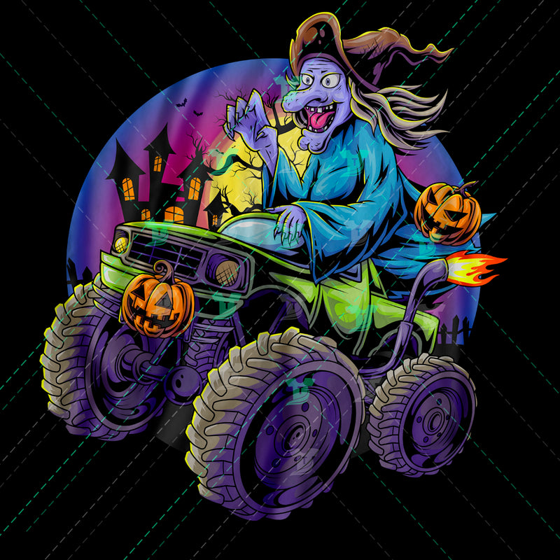 witch on monster truck